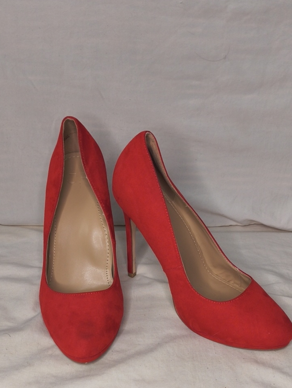 JustFab Red Suede Pointed-Toe Stiletto Heels Size 10 AE